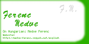 ferenc medve business card